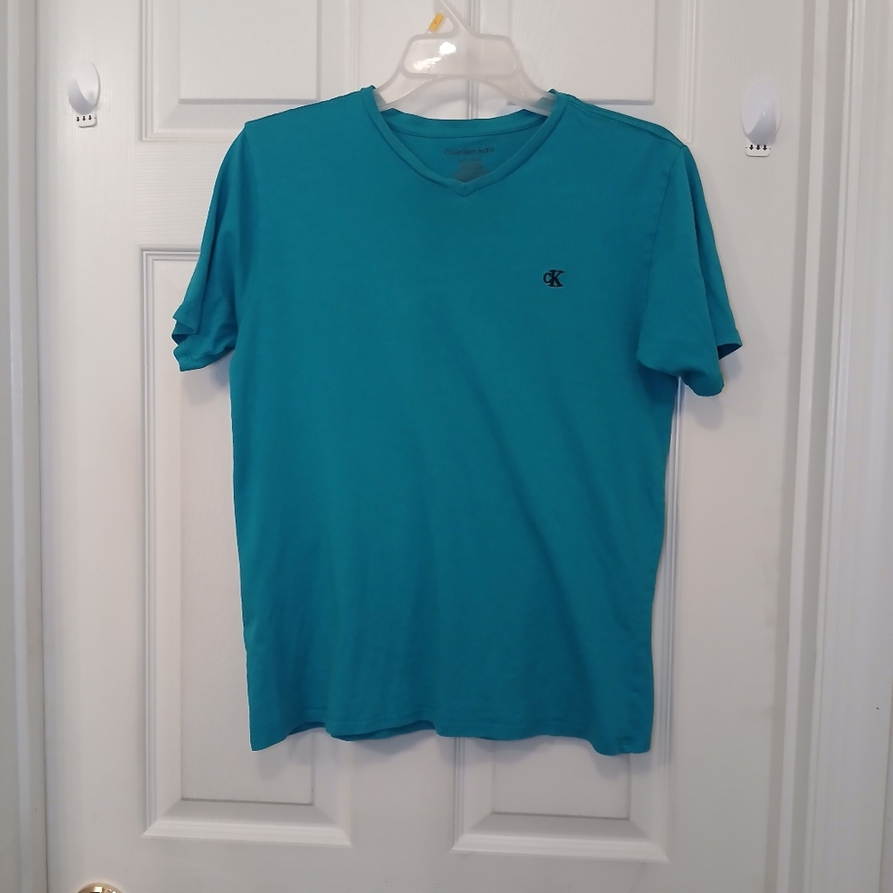 Calvin Klein T-Shirt Tee Youth Size L (14/16) Aqua